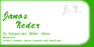 janos neder business card