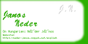 janos neder business card